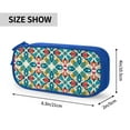 thumbnail image 4 of TEQUAN Large Capacity Pencil Case, Geometric Morocco Style Shape Pattern Pencil Pouch 2 Compartments Pencil Bag (Blue), 4 of 7