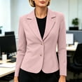 thumbnail image 6 of QIYAGBSA Blazer for Women Soft Slim Fit Notched Lapel Two Button Long Sleeve Fall Casual Office Outerwear Lightweight Layer for Cool Days Everyday Wear (Pink, XL), 6 of 9