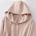 thumbnail image 4 of MELDVDIB Womens Button-Up Plaid Jackets Fashion Casual Oversized Hooded Coats Fall Long Sleeve Light Weight Lounge Comfy Outerwear Tops, 4 of 5