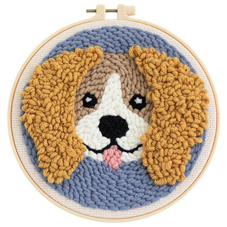 DIY Punch Embroidery Kits for Adults Animal Pattern with