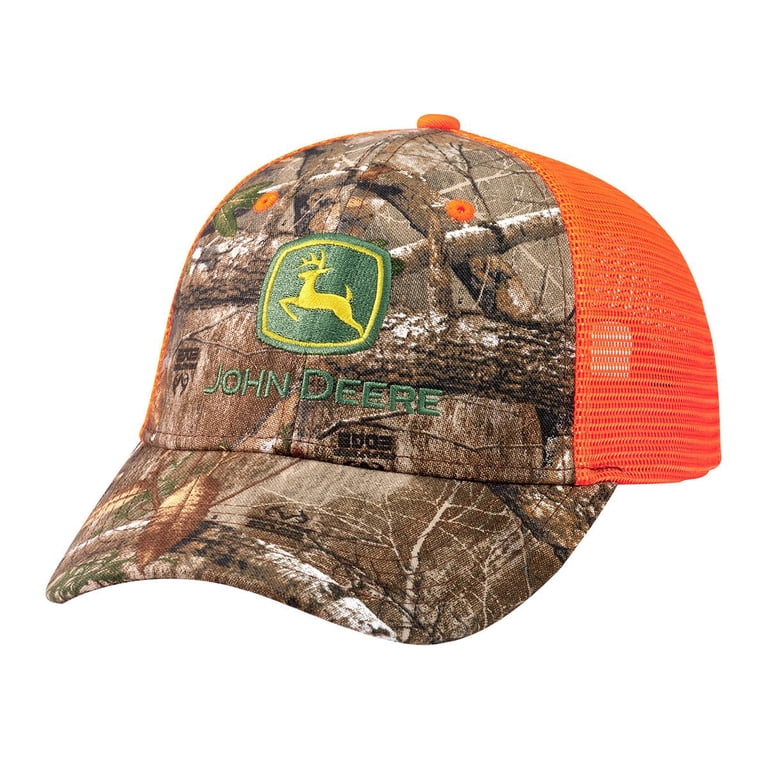 John Deere Cappello Da Baseball Trucker – Stampato Twill Marrone, Patch Tessuto, Taglia Unica Regolabile, Ispirato All'Agricoltura