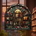 thumbnail image 4 of Library Bookshelf ACRYLIC SUNCATCHER Library Flower Window Decor Gift For Woman Book Lover Gift Bookish Gift Librarian Gift Teacher Gift, 4 of 6