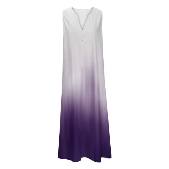 Zpanxa Women's Summer Sleeveless V Neck Casual Dress Unique Design Loose Fit Vacation Dress