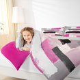 thumbnail image 5 of Manfei Abstract Ombre Rectangle Queen Bedding, Pink Black Gray Bedding Comforter Set Queen, Gray Reversible 7 Pieces, 5 of 6