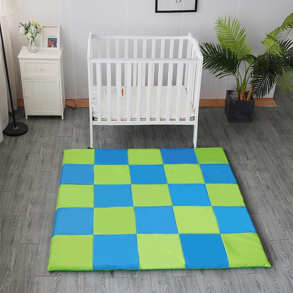 memory foam soft cushioned patchwork baby and toddler activity play mat