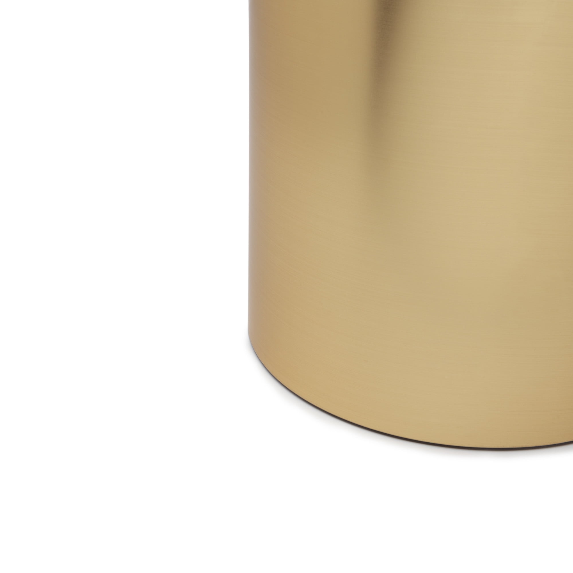 Umbra 4.5 gal Metalla Plastic Open Top Bathroom Trash Can, Matte Brass