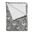 thumbnail image 2 of Dahlia Soft Flannel Fleece Throw Blanket, Blooms Beauty Herbs Floral Bouquet Vintage Style Chrysanthemum Motifs, Cozy Plush for Indoor and Outdoor Use, 60" x 80", Grey Black and Coconut, by Ambesonne, 2 of 5