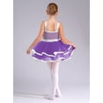 thumbnail image 4 of Hansber Robe Tutu de Danse pour Filles Enfants Paillettes Jazz Fête Danse Costume de Performance Violet 14, 4 of 7