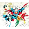 thumbnail image 2 of 1 Panel - DC Comics Super Heroes Superman Batman & More Cotton Fabric Panel (Great for Quilting, Sewing, Craft Projects, Wall Hangings, and More) 36" X 44", 2 of 2