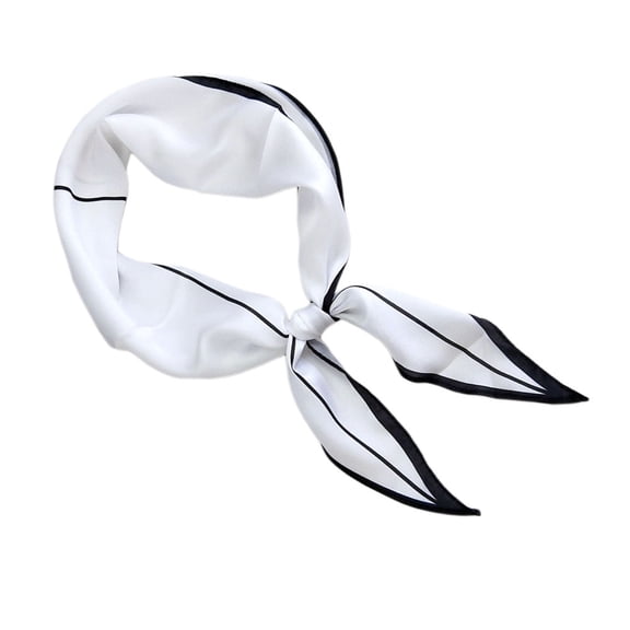 LOLIPPYY 1Pc White Clothes Scarf Sweet Dots Pattern Durable Light Emulation Silk