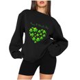thumbnail image 2 of Qiopertar Femmes Décontracté Manches Longues Col Rond Hauts Blouse Ample Imprimé Saint-Patrick Chandail en Molleton Graphique Liquidation Livraison Gratuite à Moins de 5$ jusqu'à 90 % de Réduction, 2 of 6