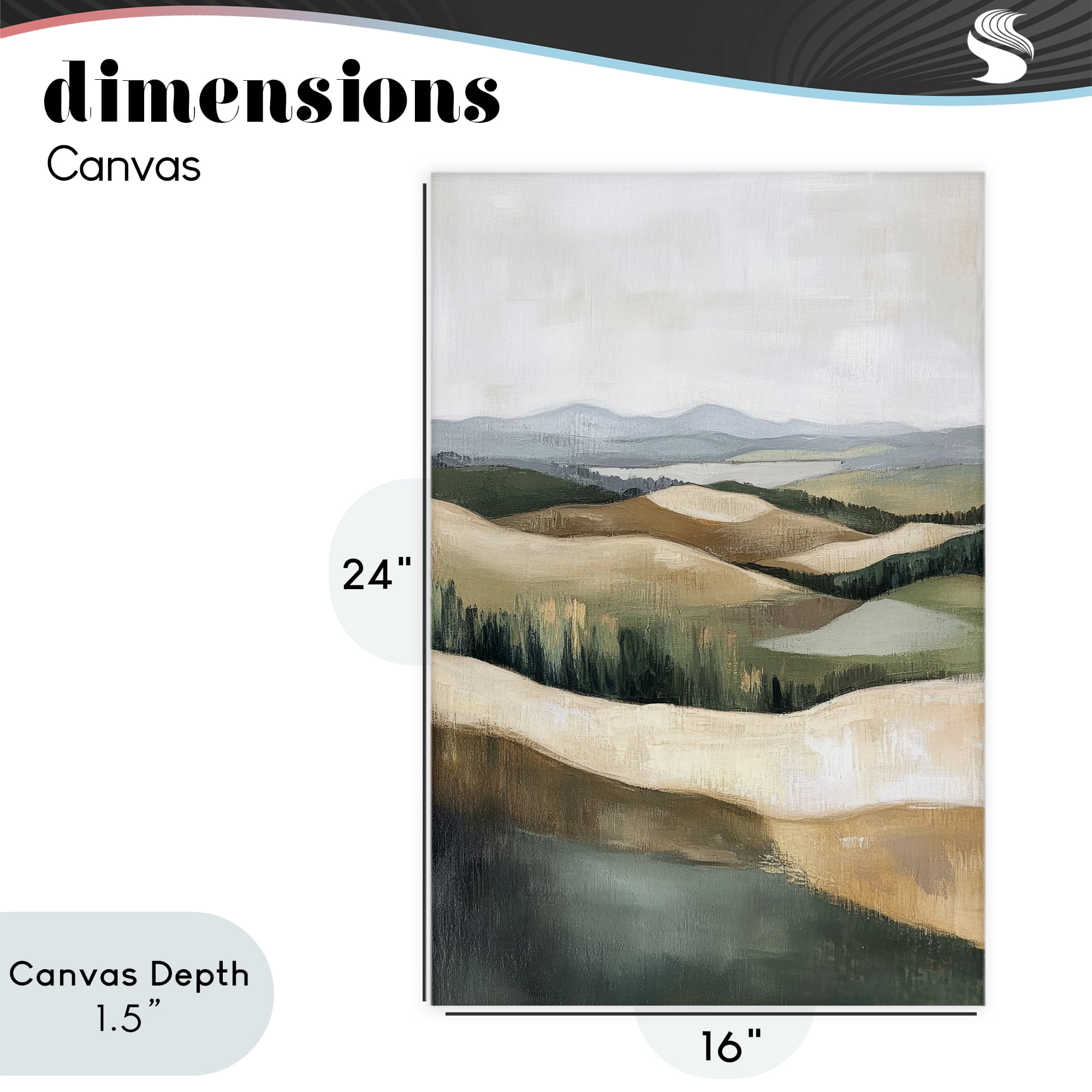 Stupell Industries Tranquil Rolling Hills & Fields Canvas Wall Art, design by Petal Prints Design