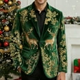 thumbnail image 5 of Lumeqa Men's Ugly Christmas Blazer Corduroy Xmas Print Holiday Party Jacket Two Button Slim Fit Business Office Blazers with Pockets, 5 of 5