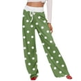 thumbnail image 2 of Women Winter Soild Color Pants Full Length Long Trousers Sports Pants with Dot Print and Drawstring for Casual and Stylish Wear,Light Green,3XL, 2 of 8