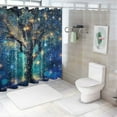 thumbnail image 7 of Shiartex Blue Shower Curtain,Tree Shower Curtain,Shower Curtains Set,Navy Blue Stars Tree Shower Curtains,Bathroom Shower Curtain Sets with,Fabric Funny Cute Modern Waterproof Machine Washable White, 7 of 7