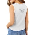 thumbnail image 2 of Girls Summer Tank Tops Crew Sleeveless Neck Back Cute Embroidery Pullover Casual Stylish Comfy Halter (3-4 Years, White), 2 of 6
