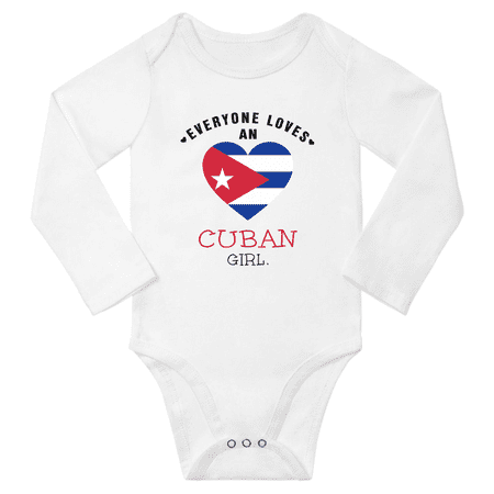 

Everyone Loves An Cuban Girl Baby Long Slevve Bodysuit (White 12-18 Months)