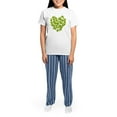 thumbnail image 4 of CafePress - Ginkgo Leaf Heart Women's Light Pajamas - Women's Short Sleeve Print T-Shirt and Pants Light Cotton Pajama Set, 4 of 7