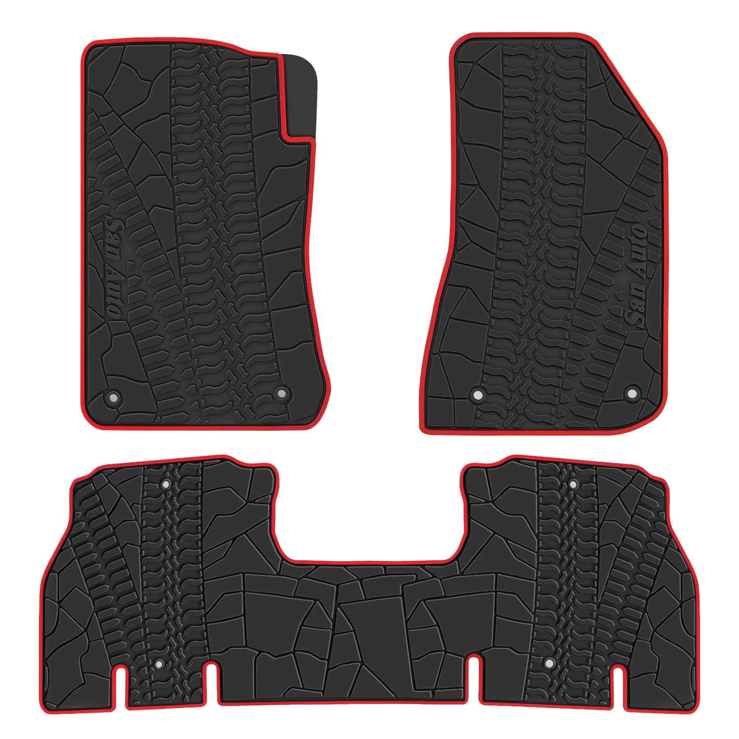 San Auto Car Floor Mat for Jeep Wrangler JL Sahara Rubicon 2018 2019 2020 2021 2022 Custom Fit
