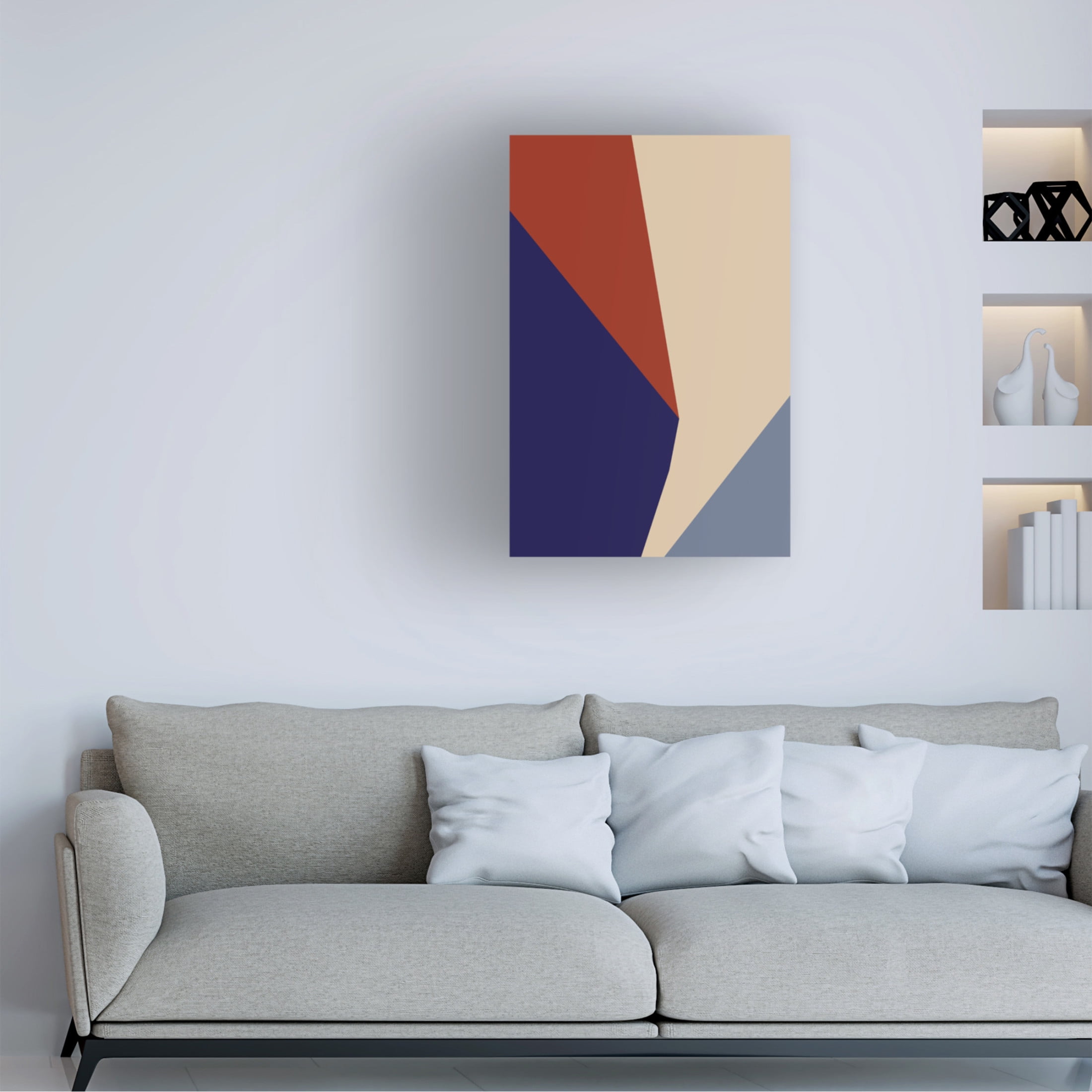 Canvas Wall Art - Pictufy Studio 'Color Blocks 03' Wall Art for Living Room, Bedroom, or Office Décor by Trademark Fine Art - 16 x 24 Inches
