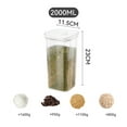 thumbnail image 4 of XMMSWDLA Food storage containers are white, white and 2000ml in size. Miscellaneous Grains Barley Noodle Storage Jar Nut Candy Dry Storage Jar Square Transparent Buckle Dry Storage Jar, 4 of 5