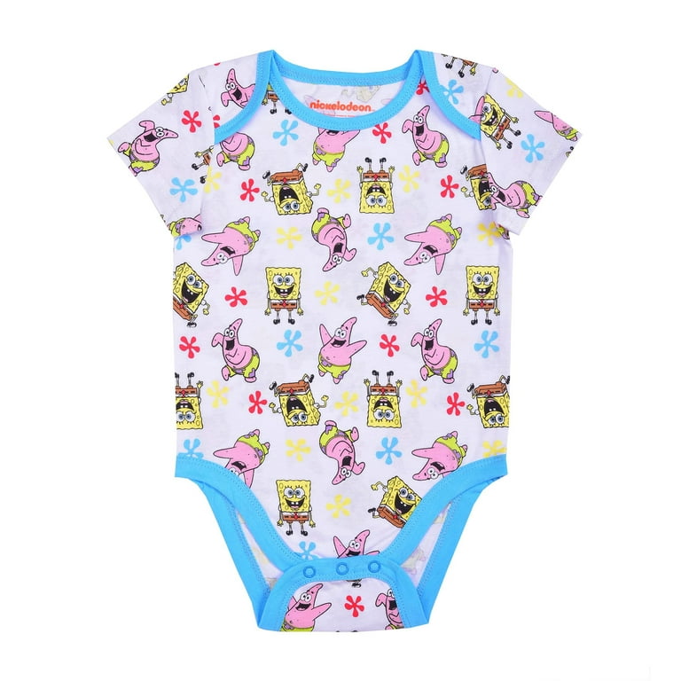 Nickelodeon Spongebob 3 Pack Short Sleeve Onesie Set Babys