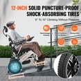 thumbnail image 5 of Silla de ruedas eléctrica VEVOR para adultos mayores, capacidad de peso de 136 kg, 45 cm de ancho, ligera, plegable, motorizada, de aleación de aluminio, de largo alcance, todoterreno, con respaldo aj, 5 of 5