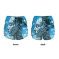 thumbnail image 3 of Yiaed Cracked Earth Head Tree Print Women's Running Shorts with Liner 3 Zipper Pockets Elastic Workout Athletic Gym Yoga Shorts-Large, 3 of 7