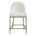 thumbnail image 6 of Lalia Modern Upholstered Curved Back Counter Height Bar Stool with Metal Frame, Matte Gold, 6 of 9