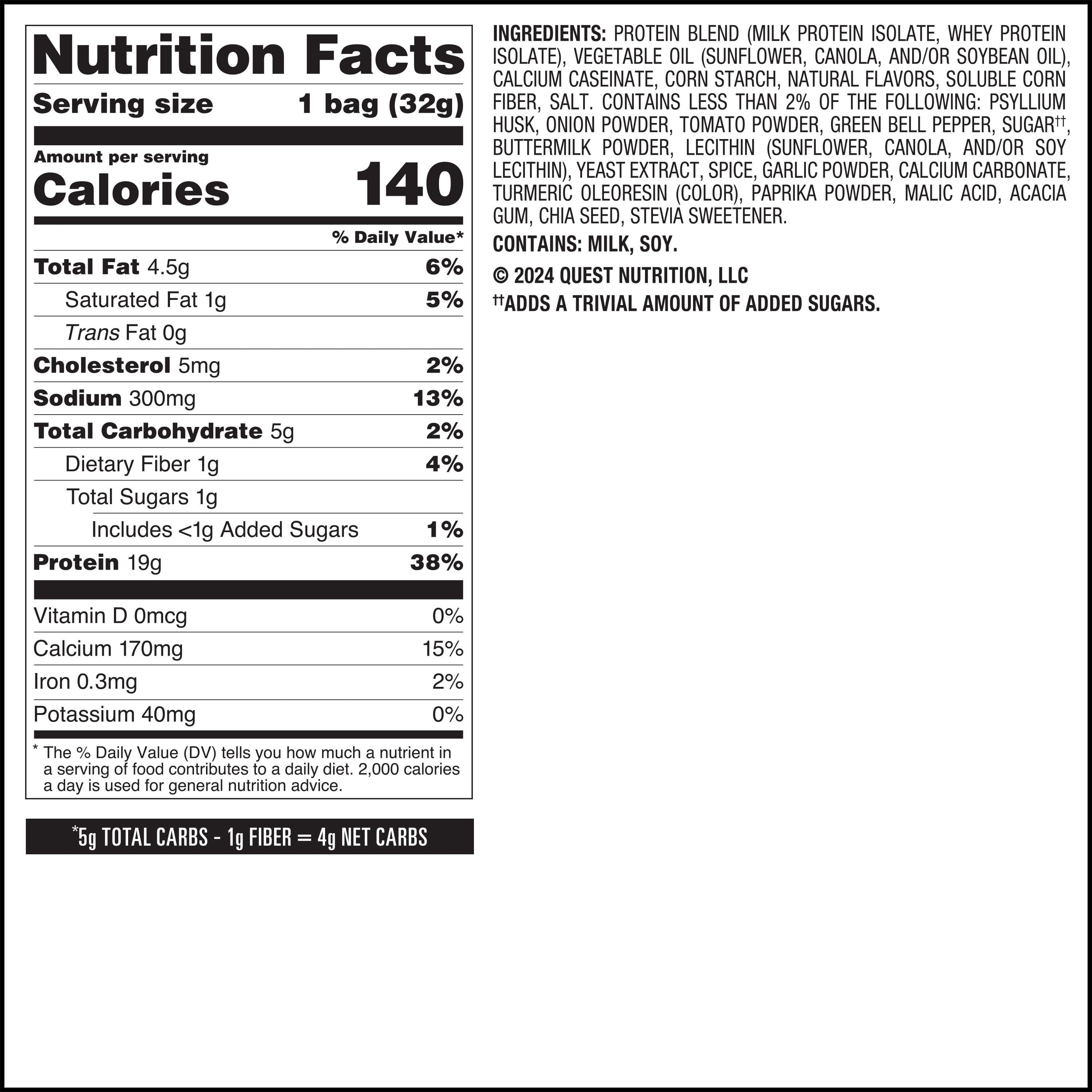 Quest Tortilla Style Protein Chips, Salsa Verde Flavor, 17g Protein, Baked, 4oz