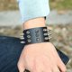 thumbnail image 5 of 2 pulseras de cuero punk, pulsera de PU estilo steampunk retro con tachuelas de metal, 5 of 5