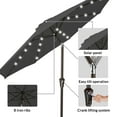 thumbnail image 6 of FUNDAZE 9FT Solar 32 LED Patio Umbrella w/ Tilt & Crank, 8 Sturdy Ribs, UV Protection Solution-Dyed Fabric, for Garden, Backyard, Deck & Patio, Charcoal Gray, 6 of 8
