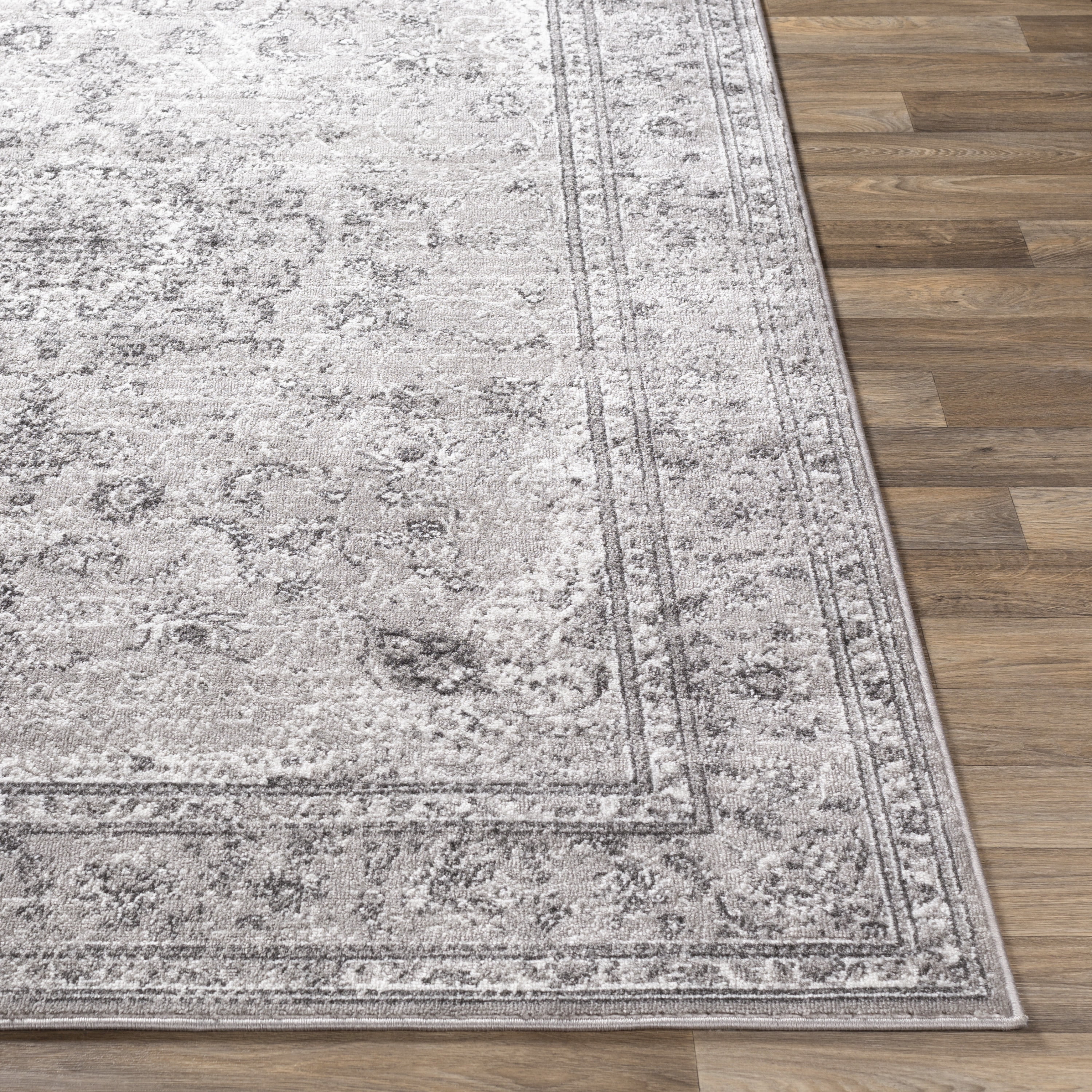 Livabliss Area Rugs for Living Room, 8x10 Monte Carlo Traditional Gray Rug, Bedroom Dining Room Home Decor Stain Resistant Carpet (7'10" x 10'2")