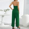 thumbnail image 2 of Vedolay Women Solid Color V-Neck Sleeveless Long Jumpsuits with Waist Belt,Green XL, 2 of 5