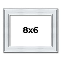 8x6 Frame Sterling Silver Solid Wood Picture Frame | 1.25 Inch Moulding Width | 0.75 Inch Interior