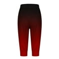 thumbnail image 4 of AJTQTH Carpi Pants Sport Pants for Women with Pockets Stylish Gradient Print Casual Joggers Drawstring Capris Red XXL, 4 of 5