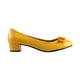 thumbnail image 2 of Krisp - Zapatos de piel con tacón bajo y lacito para chica mujer (Amarillo), 2 of 5