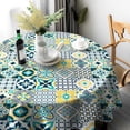 thumbnail image 2 of Round Tablecloth Floral Tablecloths 60 Inch Table Cover Wrinkle-Free Table Cloths for Home Kitchen Decor for Dining Buffet Parties and Camping Patio Indoor Outdoor, 2 of 5