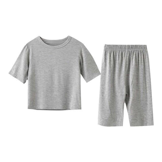 Odeerbi 1-8 Años Niño Niña Conjunto Verano Modal Manga Corta Tops Pantalones Conjunto Dos Piezas Suave