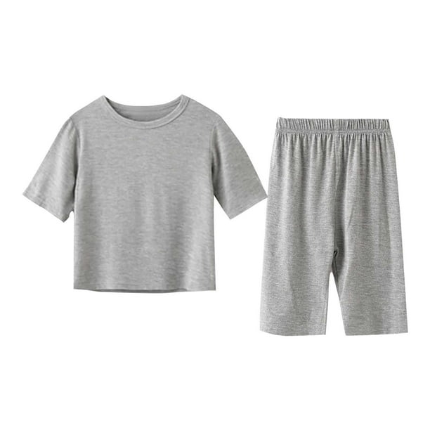 Odeerbi 1-8 Años Niño Niña Conjunto Verano Modal Manga Corta Tops Pantalones Conjunto Dos Piezas Suave