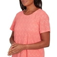 thumbnail image 4 of Alfred Dunner Womens Petite Textured Chevron Lace Back Tee, 4 of 4