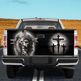 thumbnail image 2 of Lotusprinthandmade Jesus and Lion Christian God Tailgate Wrap 2 Sizes (24"x58"), christian god tailgate decal, lion truck wrap, faith based tailgate wrap, 2 of 5