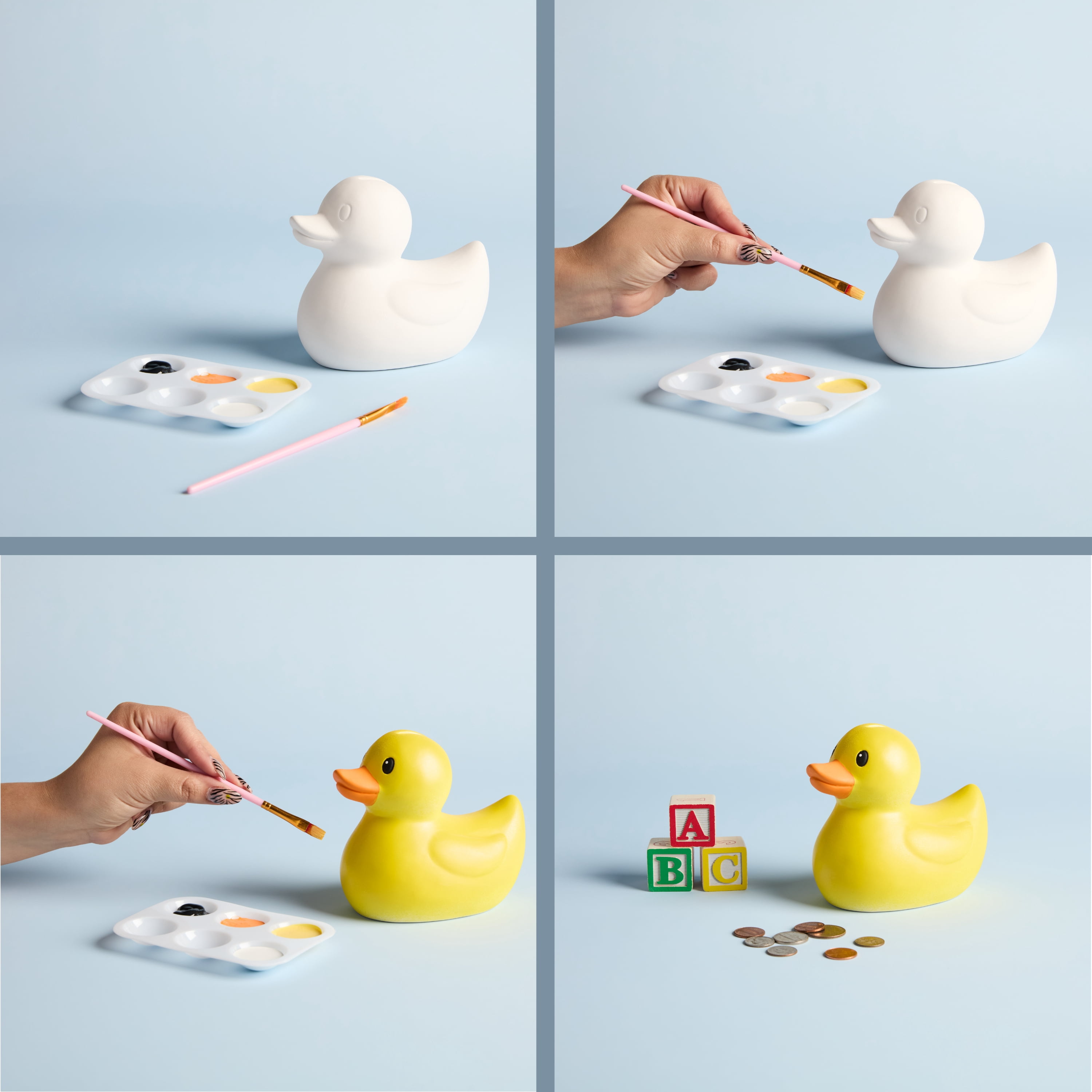 Hello Hobby Paintable Ceramic Duck Bank Craft Kit