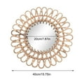 thumbnail image 3 of Wall-Mounted Wood Rattan Mirror with Non-Marking Nail, 40 cm Rattan Round Mirror Rustic Natural Rattan Decor Wall Mirror Suitable for Living Room Bed Room Bathroom Corridor Entryway, 3 of 10