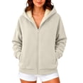thumbnail image 2 of Certgust Fall Winter Layering Under $10 Hot Sales Zip Up Hoodie Women Fleece Lined Jacket Fall Winter Coat Casual Trendy Clothing, 2 of 4