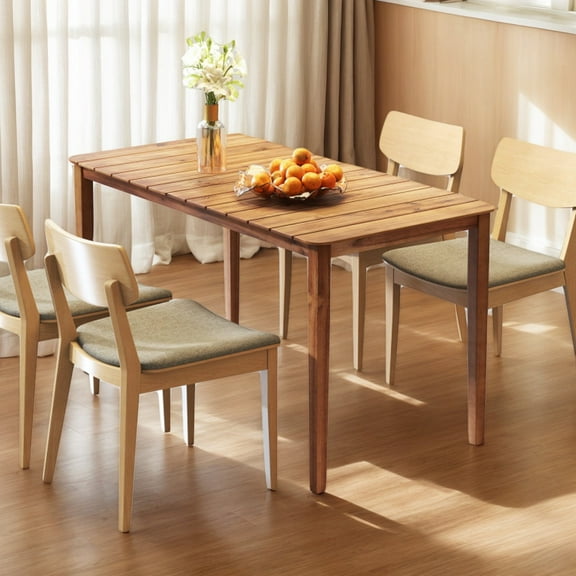 Yardi Yarda Rectangular Outdoor Dining Table Acacia Wood for 4-6 People, Patio Dining Table for Outdoor as Yard, Brown