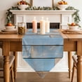 thumbnail image 3 of Table Runners 70 Inches Long, Blue Brown Wood Cotton Linen Kitchen Dining Coffee Table Runner for Party Home Decor, Farmhouse Vintage Wooden Grain Tabletop Dresser Scarves Runner Decor 13x70 Inch, 3 of 9
