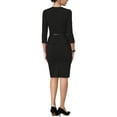thumbnail image 4 of MODA NOVA Juniors Sheath Dress Notch Collar Work Peplum Pencil Dresses, 4 of 6