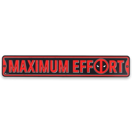 Marvel Deadpool Maximum Effort Metal Street Sign for Man Cave Teen Room or Movie Room