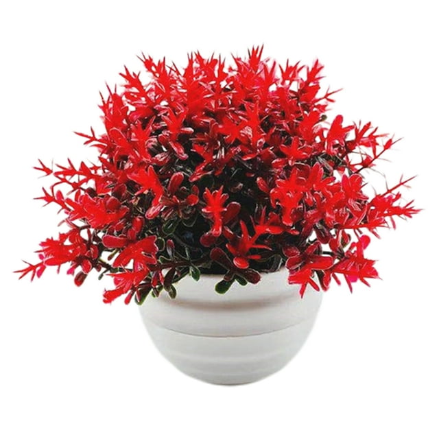 Mini Plastic Artificial Plants Grass in Pot/Small Artificial Faux